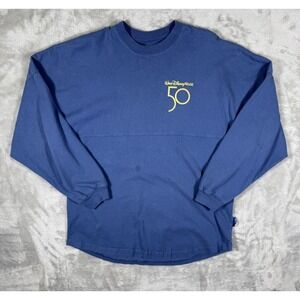 Walt‎ Disney World 50th Anniversary Spirit Jersey Shirt Blue Gold Mickey Small